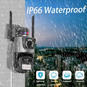 WIFI nadzorna kamera 12MP 4k / Sa dvije glave / Ugrađen ALARM