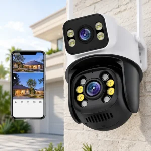 Nadzorna PTZ 5MP WiFi Kamera sa dvije glave | Rotirajuća + fiksna